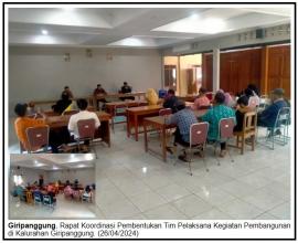 Rapat Koordinasi Pembentukan TPK Pembangunan di Kalurahan Giripanggung Perkuat Sinergi Antar Lembaga